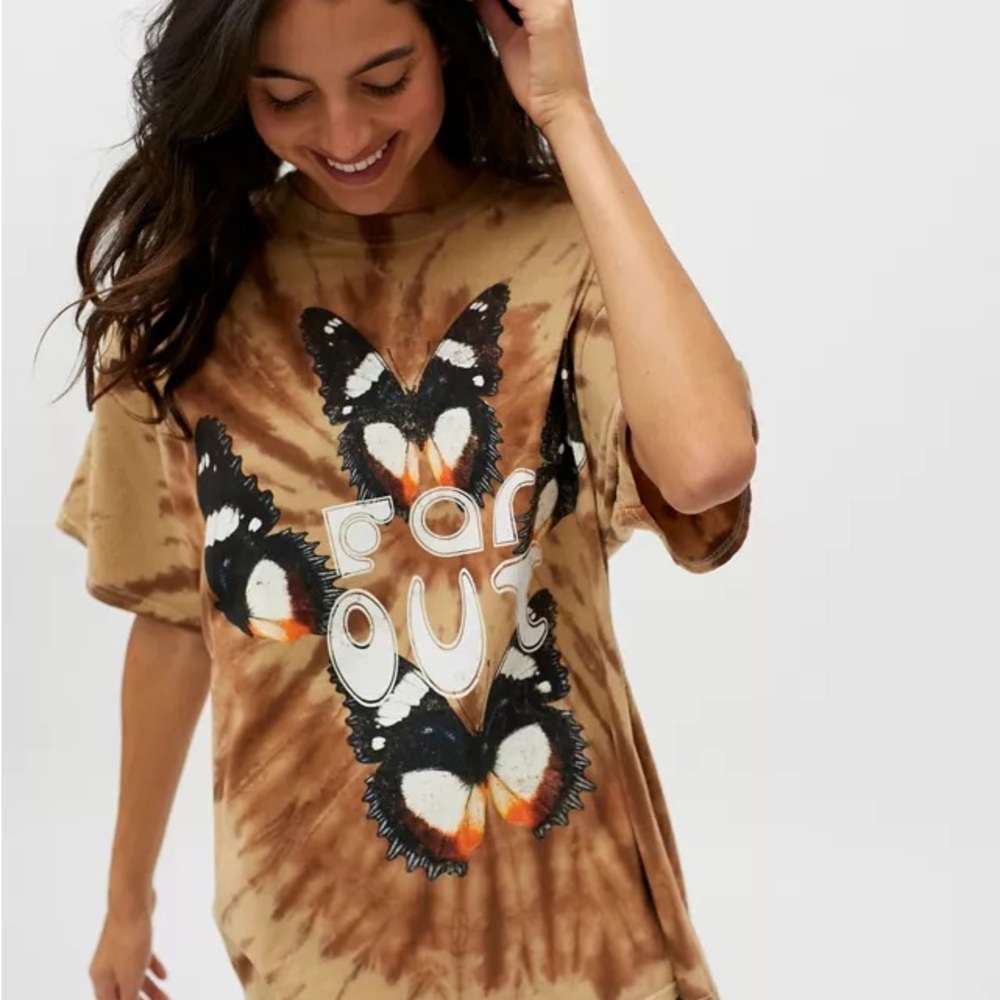 Urban Outfitters Oversized Brown Tie-Dye Graphic T-Shirt (size L/XL)